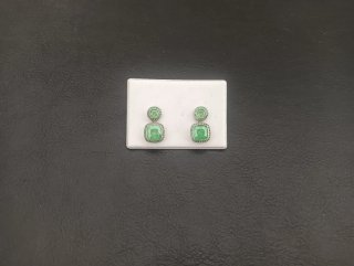 Pendientes ICE Esmeralda y Plata 925