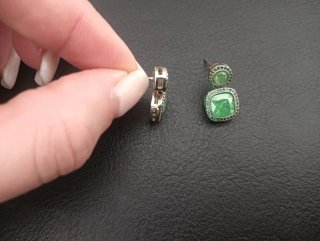 Pendientes ICE Esmeralda y Plata 925