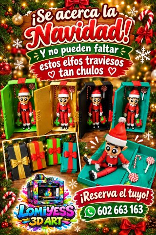 Figuras de Elfos Traviesos Navideños