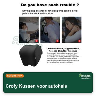 Crofy almohadas cuello coche espuma memoria