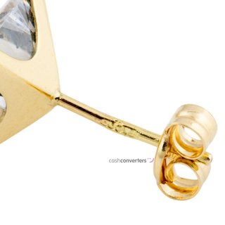 pendientes oro 18k con piedra con circonita