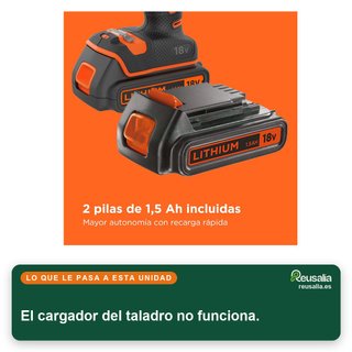 CON TARA - Taladro percutor BLACK+DECKER 18V BL188KB-QW