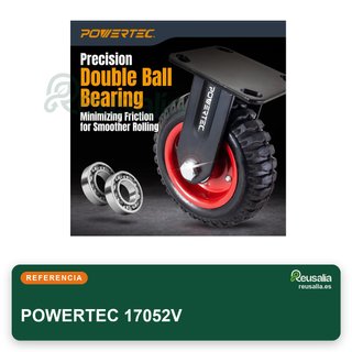 POWERTEC 17052V rueda fija resistente industrial