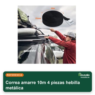 Correa amarre 10m 4 piezas hebilla metálica