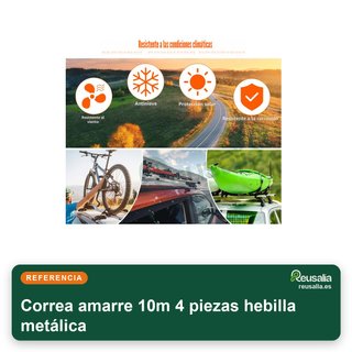 Correa amarre 10m 4 piezas hebilla metálica