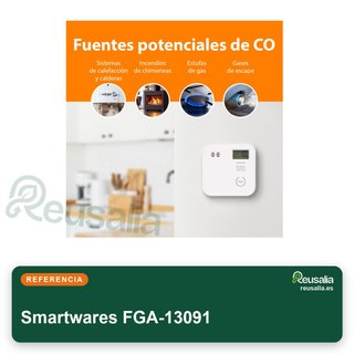 Smartwares FGA-13091 detector CO con batería 10