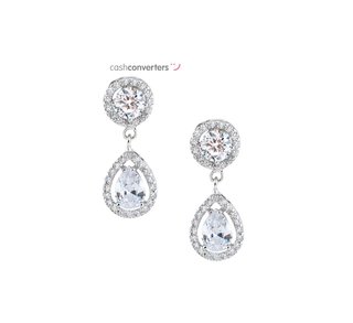 pendientes oro 18k con piedra con circonita