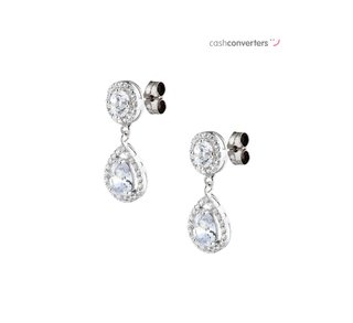 pendientes oro 18k con piedra con circonita