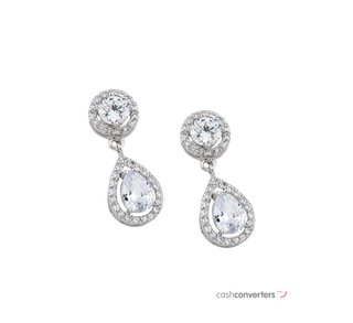 pendientes oro 18k con piedra con circonita