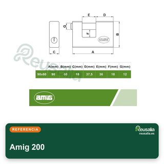 Candado Amig 200 Amig rectangular alta seguridad