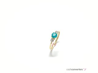 anillo oro 18k con piedra con circonita,topacio t. 10 (15,92 mm)
