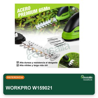 Forbici da taglio WORKPRO 2 in 1 per erba e siepi