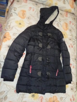 Abrigo Negro Superdry Mujer Talla S