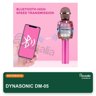 DYNASONIC micrófono karaoke inalámbrico luces