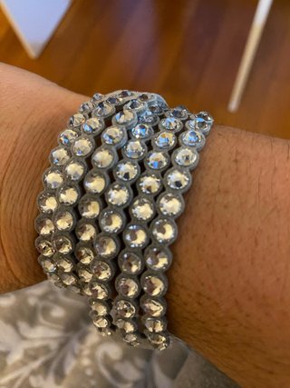 Pulsera Swarovski Plata y Blanco