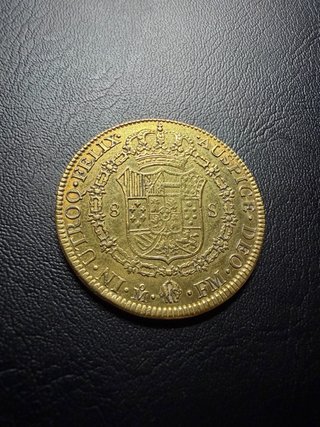 Moneda de Oro 8 Escudos ceca México