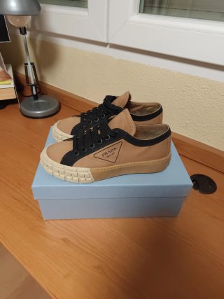 Zapatillas Prada Gabardine Wheel Beige/Negro
