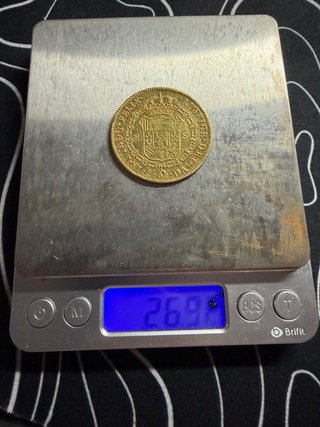 Moneda de Oro 8 Escudos Ceca Santiago