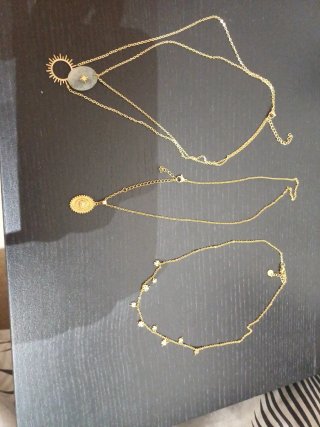 Pack 3 collares dorados