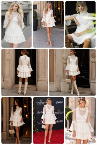 Vestido de fiesta blanco T. XS con etiqueta