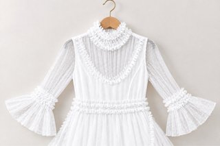 Vestido de fiesta blanco T. XS con etiqueta