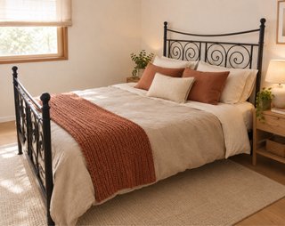 Cama IKEA Noresund de Forja Negra con somier