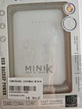 Batería Externa MINIK 6000mAh