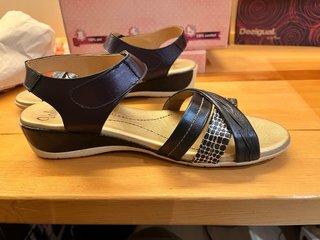 Sandalias mujer azul y plateado talla 38