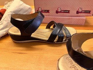 Sandalias mujer azul y plateado talla 38