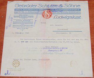 Carta del periodo Tercer Reich con certificado