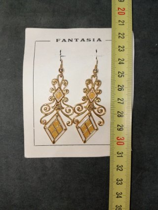 Pendientes Fantasia Oro y Blanco #17#