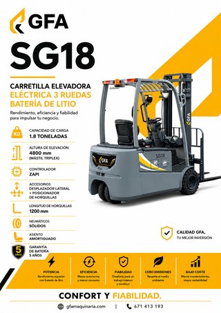 Carretilla elevadora GFA SG18 1.8t Litio