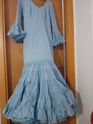Vestido de feria Micaela Villa azul celeste plumet