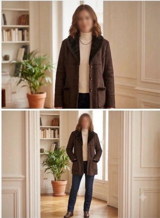 Abrigo chaquetón antelina pelo suave