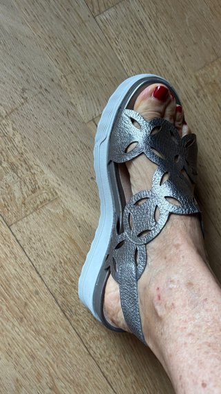Sandalias Stonefly Piel Plateadas Talla 36