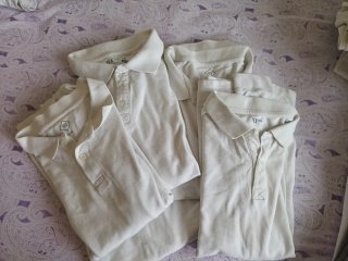 5 Polos blancos manga larga TEX Talla 15/16