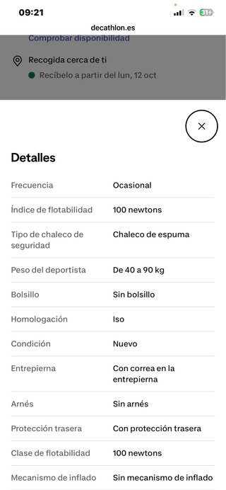 2 Chalecos Salvavidas niñ@s Tribord 30-40 Kg