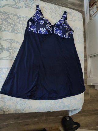 Vestido bañador azul y blanco 2xl