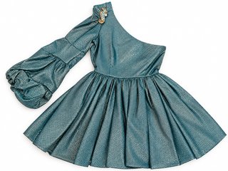 Vestido fiesta asimétrico manga globo nuevo y etiq