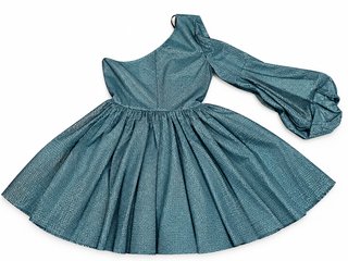 Vestido fiesta asimétrico manga globo nuevo y etiq
