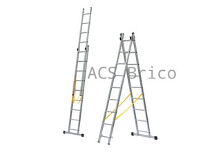 Escalera Aluminio 2X12 - 3,44+3,44 M - 66-66x25mm