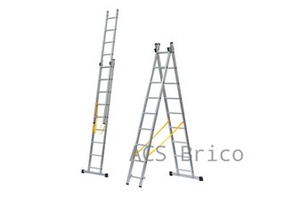Escalera Aluminio 2X10 - 2,88+2,88 M - 58-58x25mm