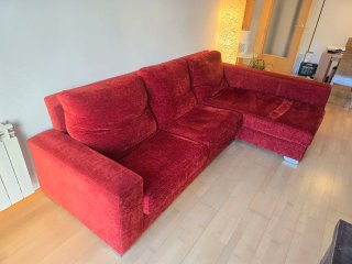Sofá Chaise Longue Rojo