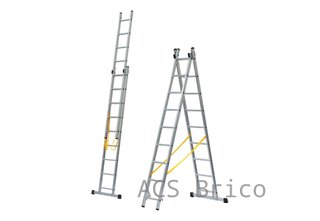 Escalera Aluminio 2X8 - 2,32+2,32 M - 52x25mm