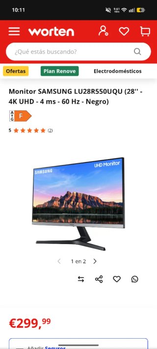 Monitor Samsung LU28R550UQU 4K UHD Nero