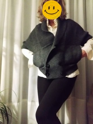 Chaqueta de punto manga corta Dolman