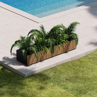 Jardinera Modular Madera y Metal 100x40x25