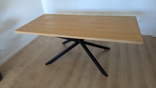 Mesa comedor Nortoft 95x200cm roble/negro