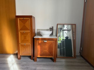Mueble de baño completo madera y mármol