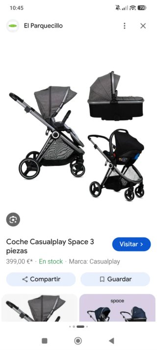 Cochecito Casualplay Space 3 Piezas, Negociables.